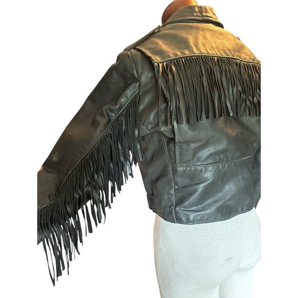 Vintage Brooks Leather Fringe Moto Jacket w/ Removable Liner Size 40 - Picture 3 of 12